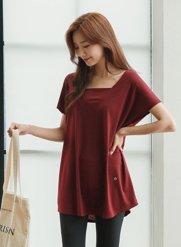 レイヤード風ロングTシャツ, 韓国ファッション